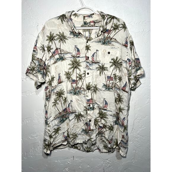 Batik Bay button down camp shirt mens XXL hawaiian tropical aloha casual sailer - Picture 1 of 6